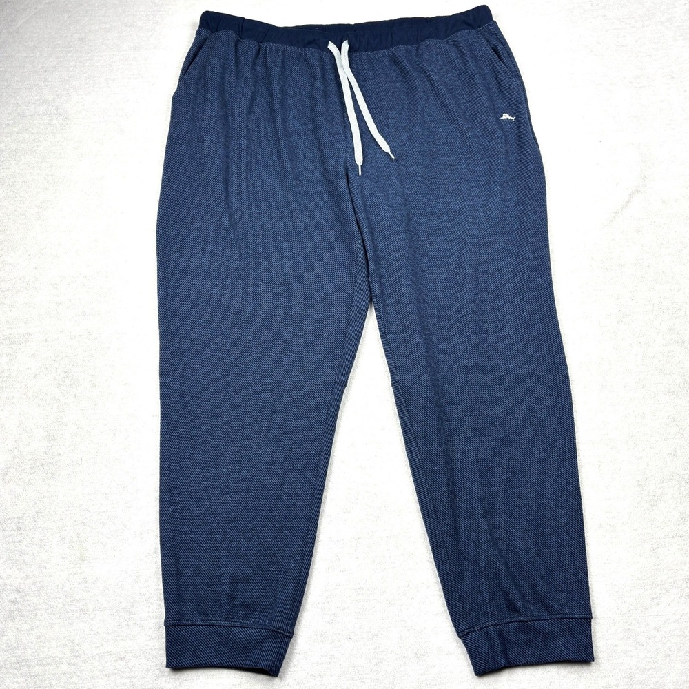 Tommy Bahama Joggers Mens XXL Blue Stretch Knit Lounge Sweatpants TB82646 2XL